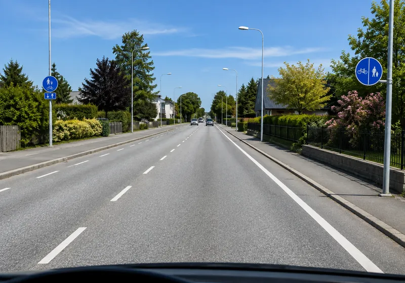 Du kör taxi och behöver stanna en kort stund för att släppa av en passagerare på platsen som visas på bilden. Var får du stanna?