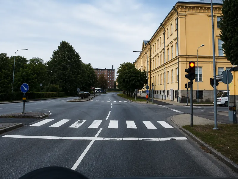 You are about to turn right. What hazard should you pay attention to before making the turn?