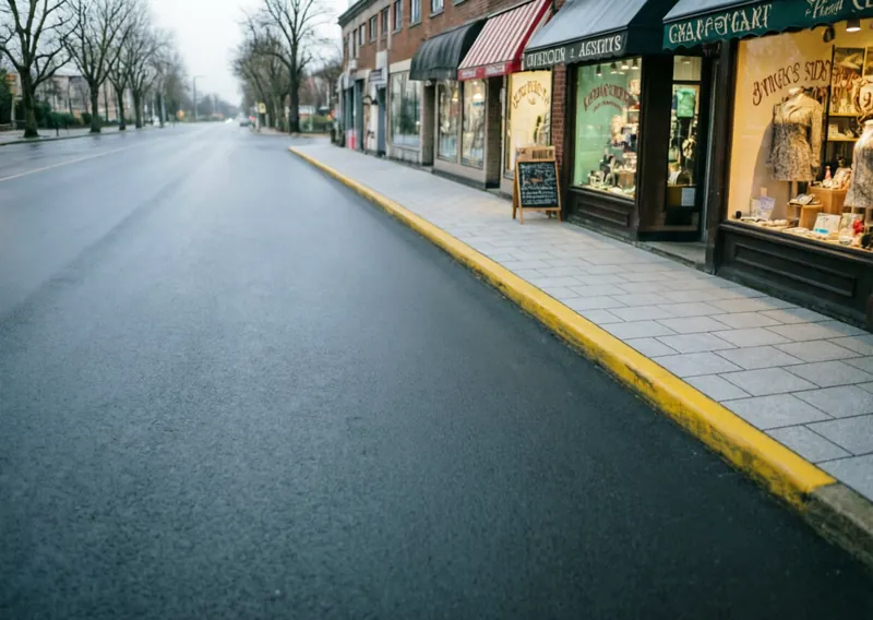 Om du ser en heldragen gul linje längs trottoarkanten, vad betyder det?