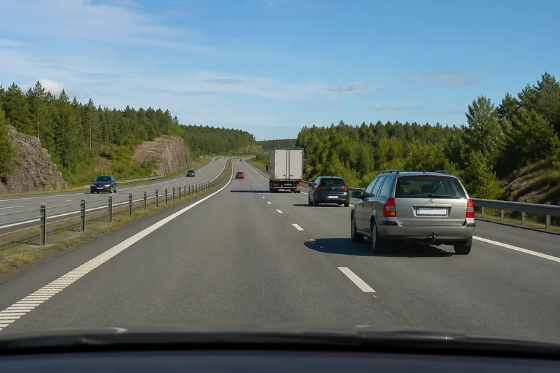 Estás conduciendo en una autopista y te acercas a varios vehículos que están más lentos que tú. ¿Se te permite adelantar a más de un vehículo en una sola maniobra de adelantamiento?