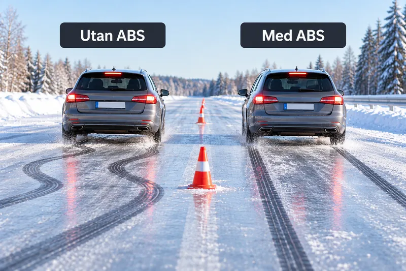 Vilken är en viktig fördel med ABS jämfört med ett bromssystem utan ABS?