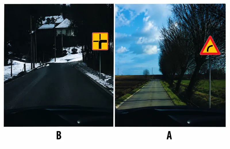 Sie wollen nach rechts abbiegen. In welchem Fall müssen Sie den Fahrtrichtungsanzeiger benutzen?