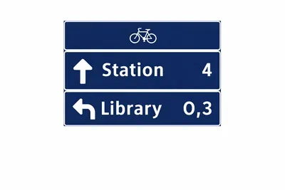 Tabular sign for the bicycle path